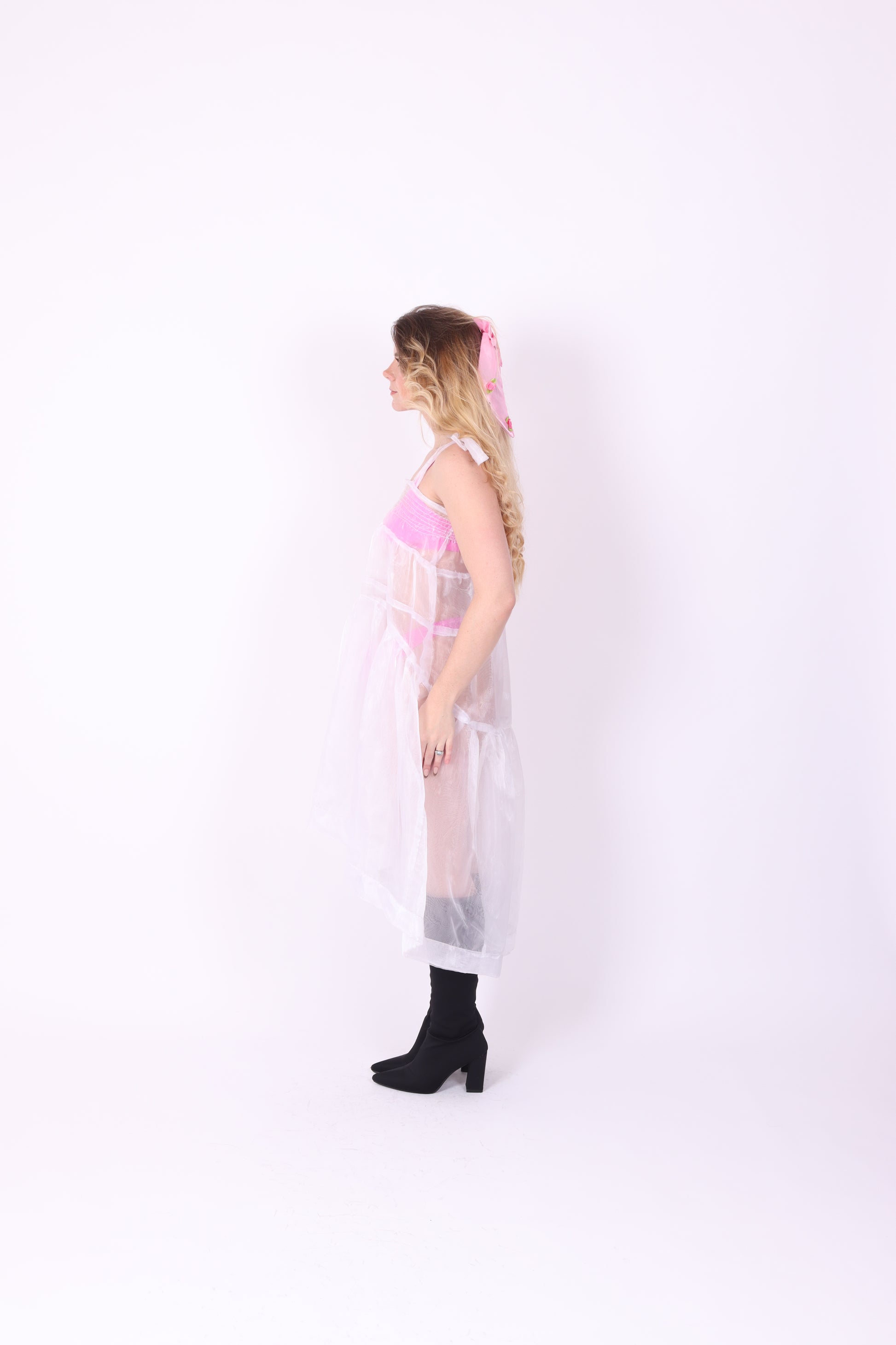 BIANCA WATERFALL WHITE ORGANZA DRESS DELTA OF PHOENIX