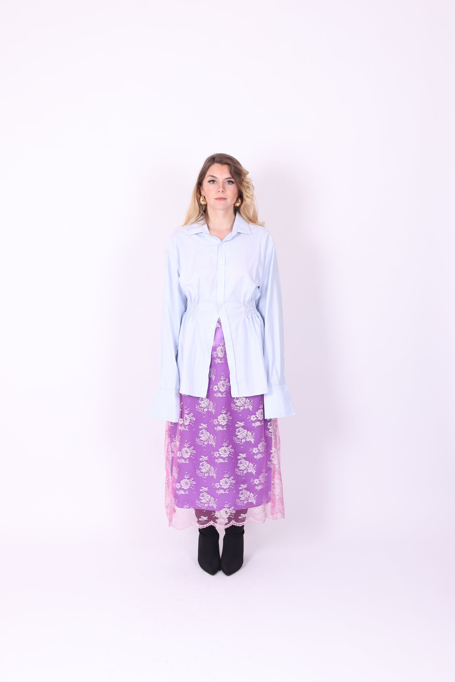 BLUE OVERSIZED REWORK SHIRT DELTA OF PHOENIX