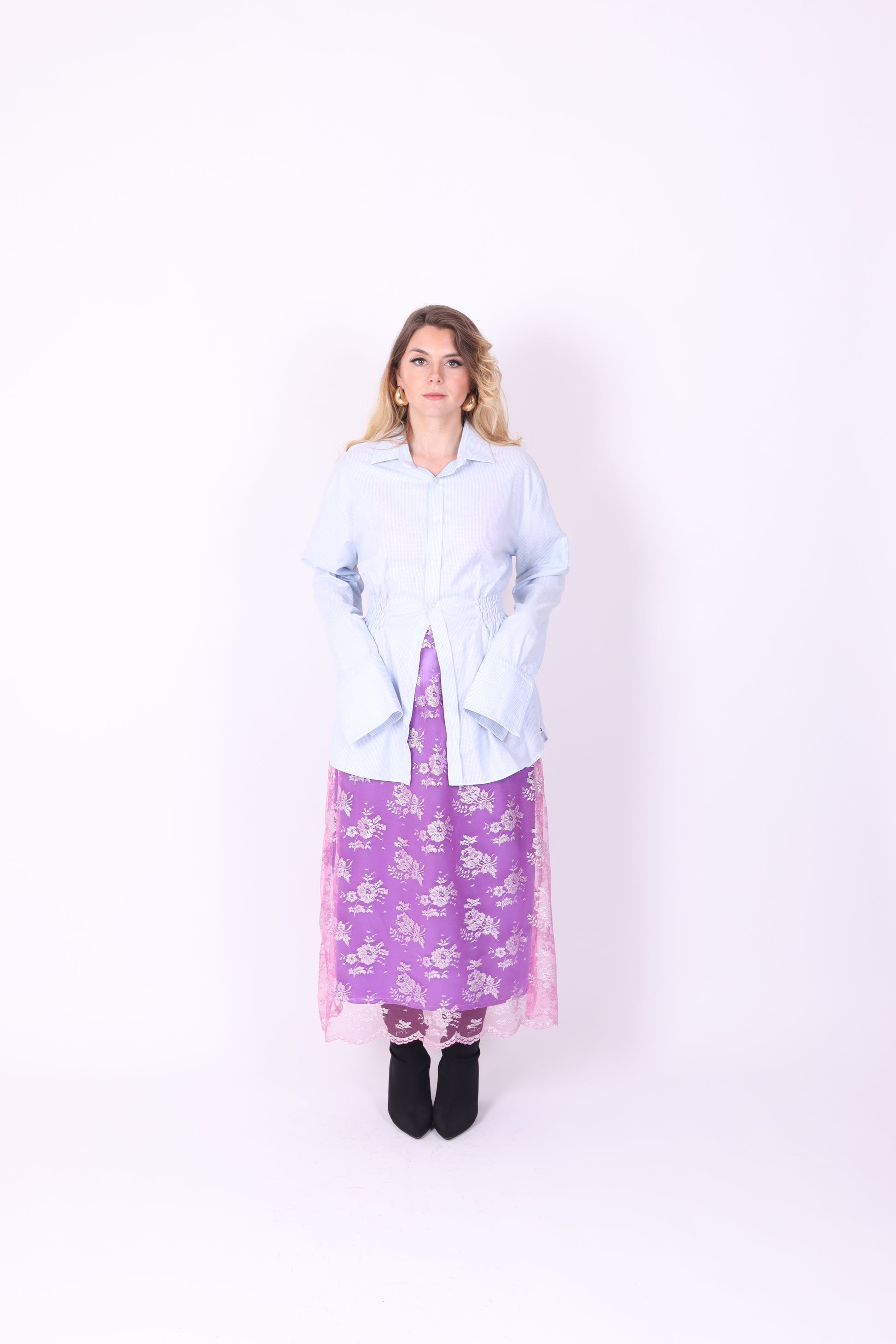 BLUE OVERSIZED REWORK SHIRT DELTA OF PHOENIX