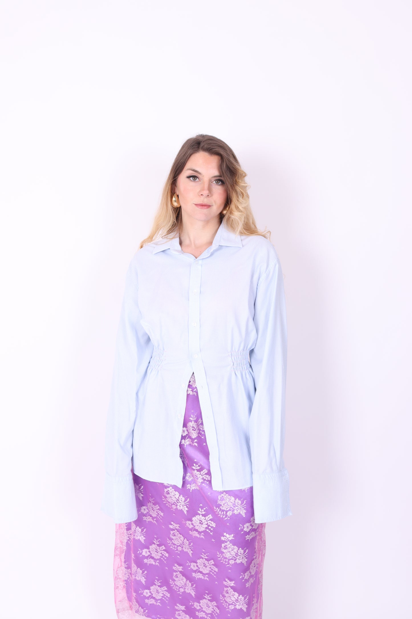 BLUE OVERSIZED REWORK SHIRT DELTA OF PHOENIX