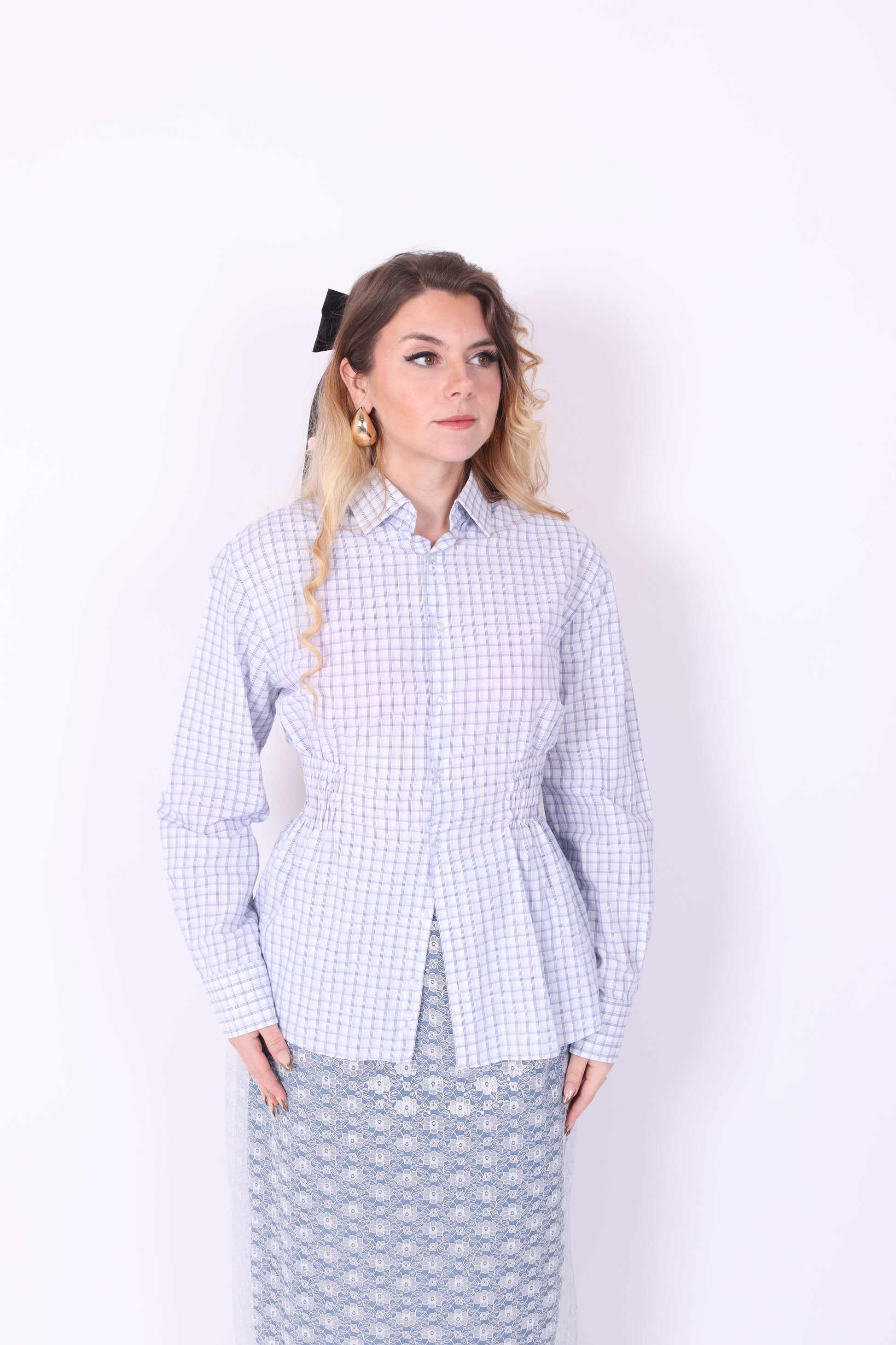 BLUE WHITE CHECK REWORK SHIRT DELTA OF PHOENIX