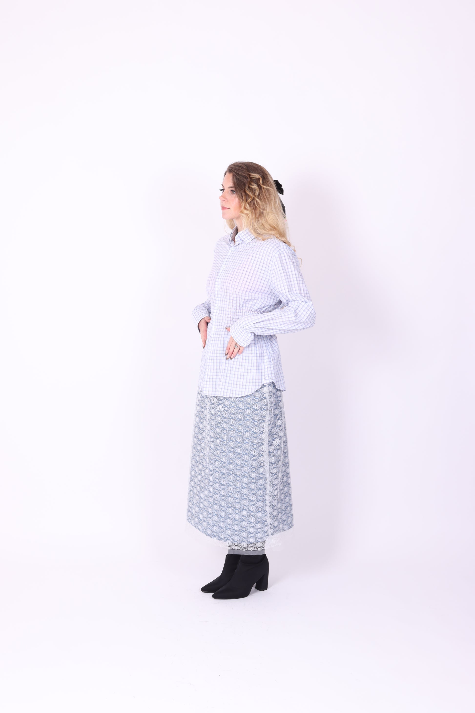 BLUE WHITE CHECK REWORK SHIRT DELTA OF PHOENIX