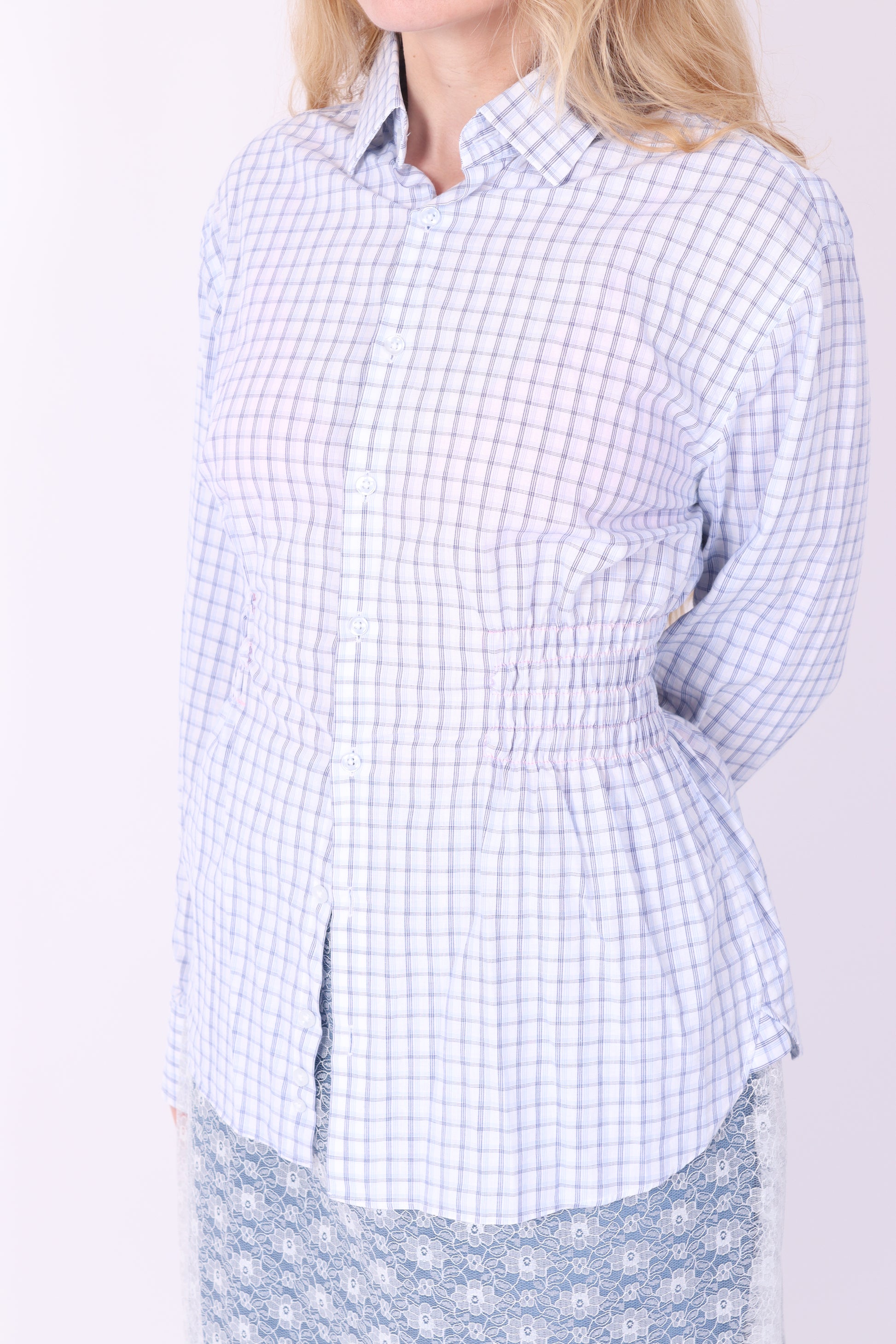 BLUE WHITE CHECK REWORK SHIRT DELTA OF PHOENIX