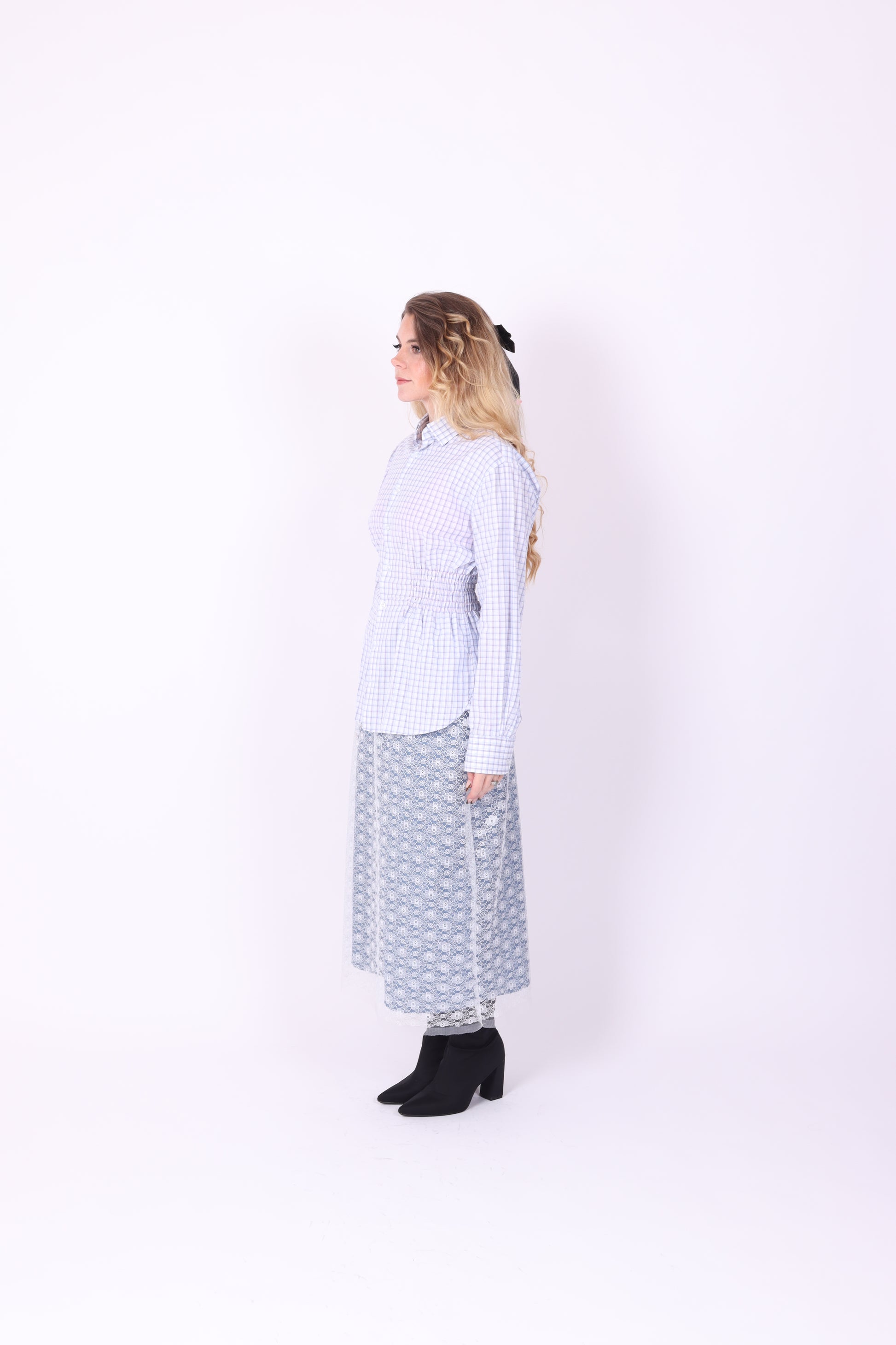 BLUE WHITE CHECK REWORK SHIRT DELTA OF PHOENIX