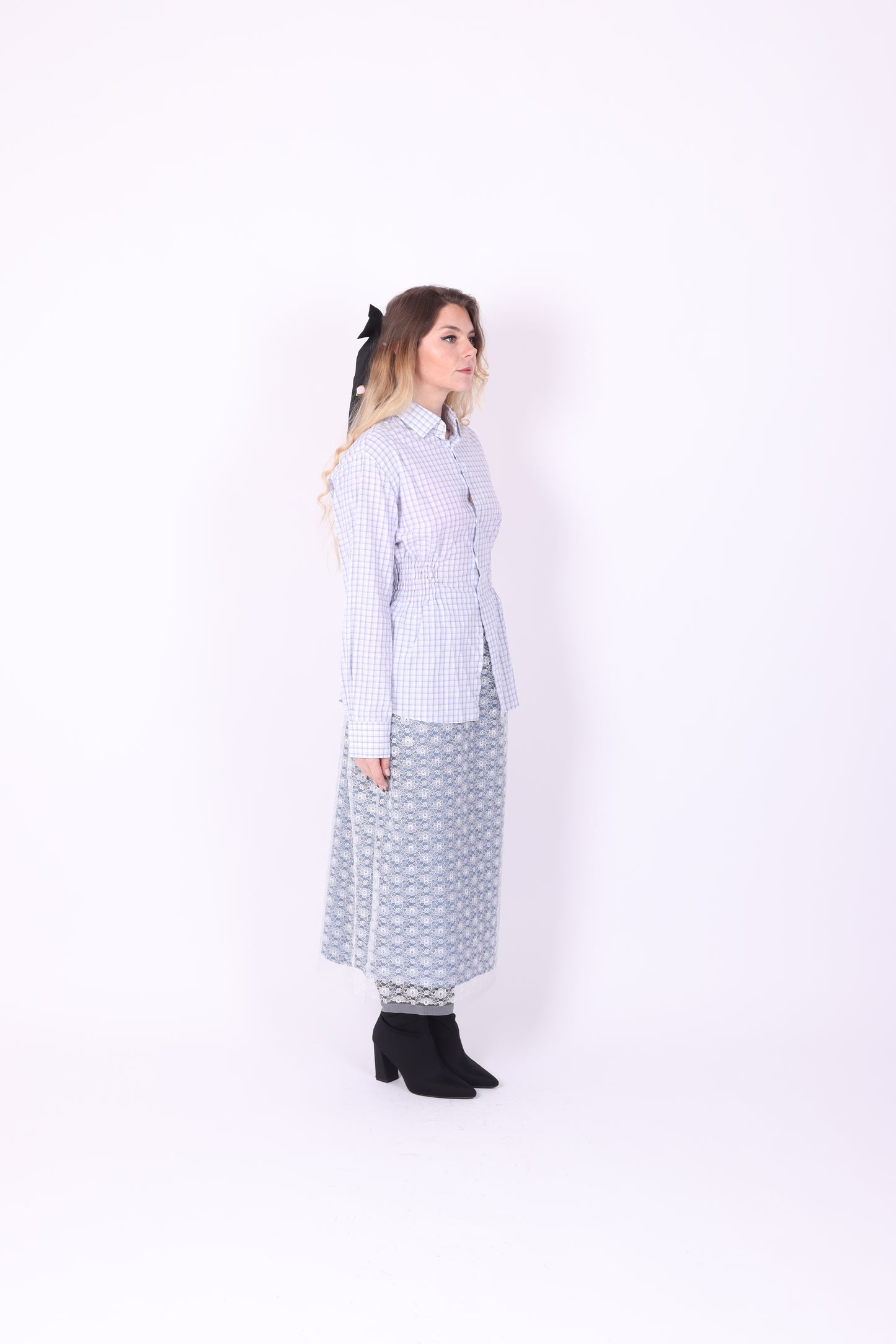 BLUE WHITE CHECK REWORK SHIRT DELTA OF PHOENIX