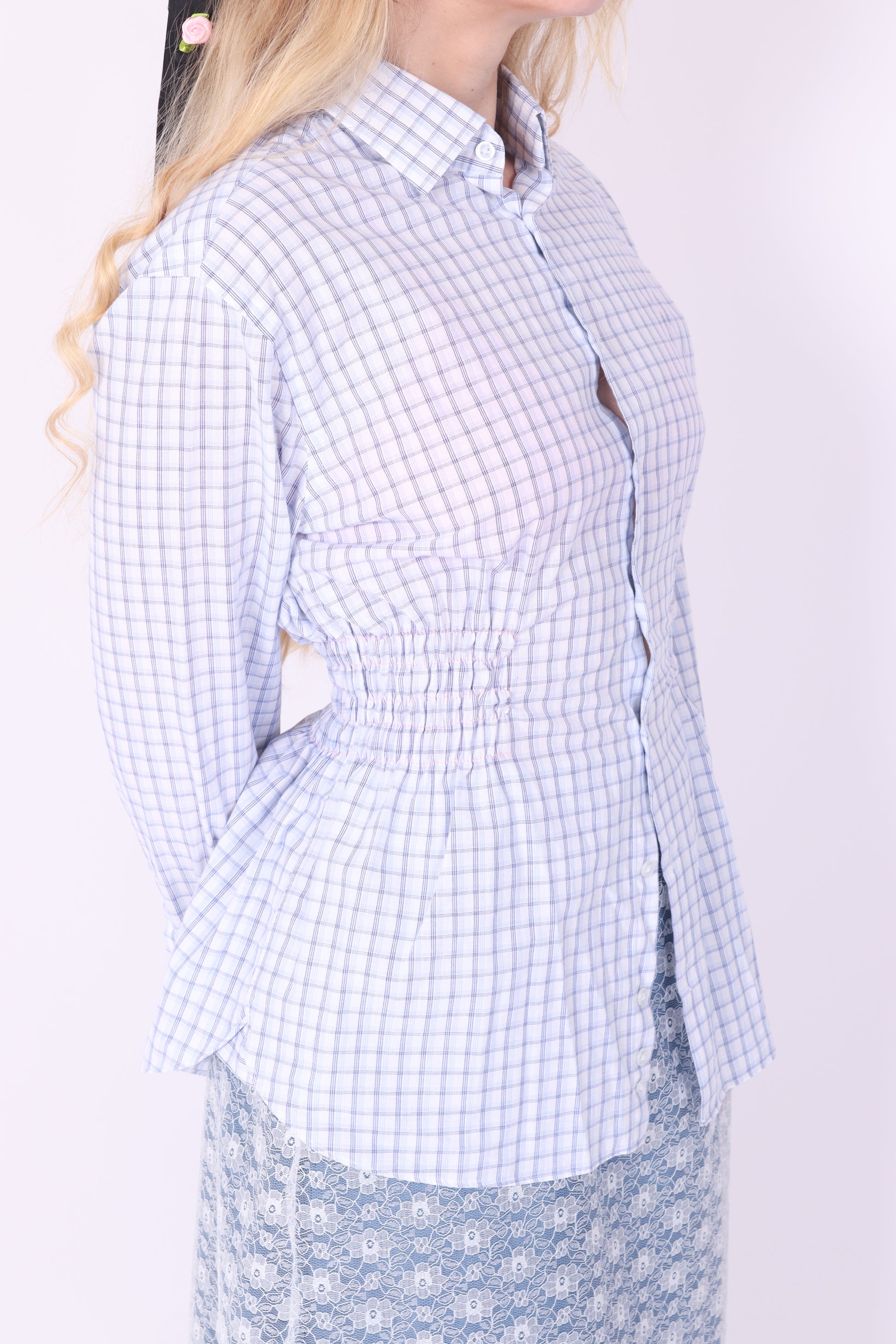 BLUE WHITE CHECK REWORK SHIRT DELTA OF PHOENIX