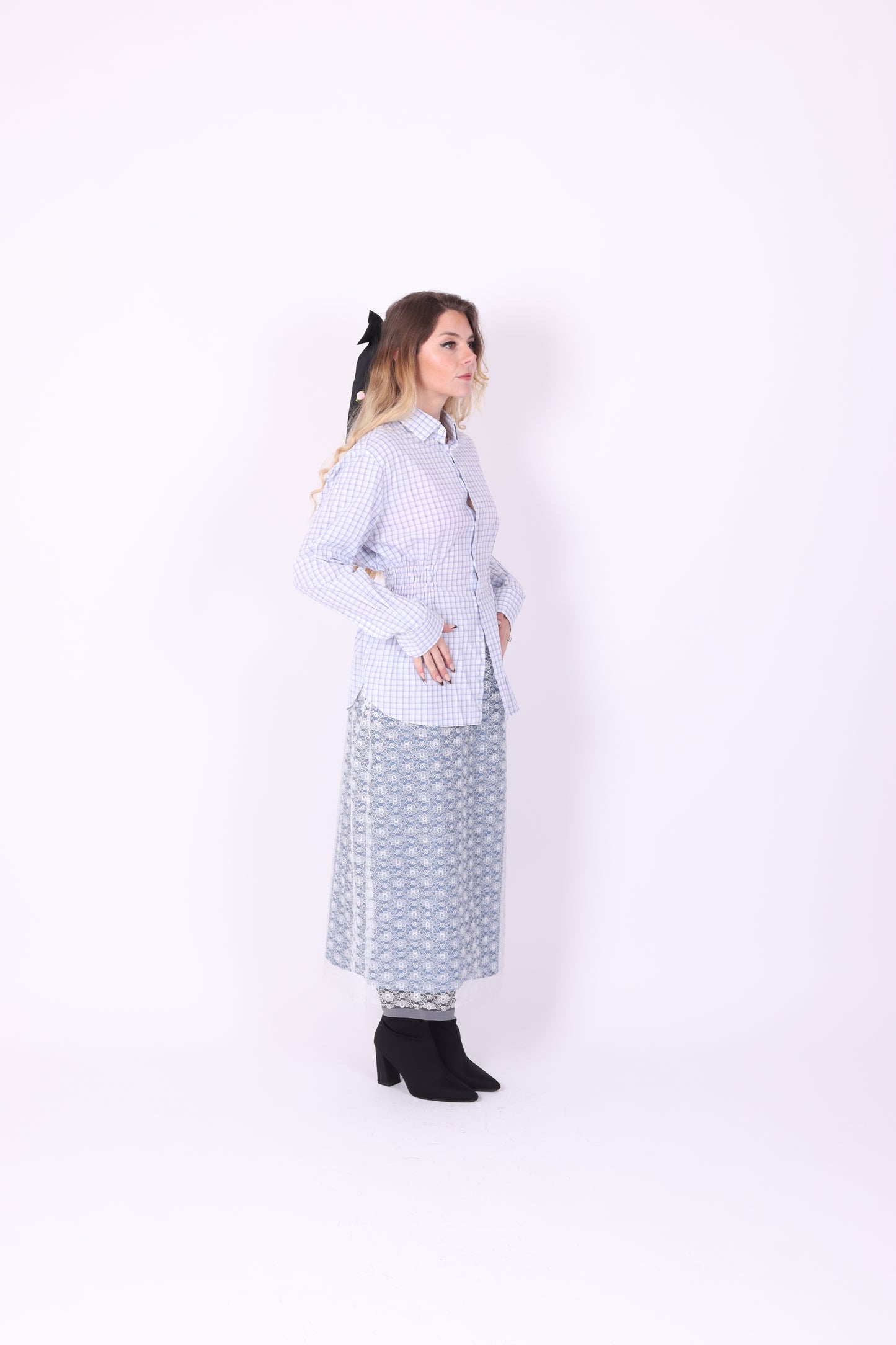 BLUE WHITE CHECK REWORK SHIRT DELTA OF PHOENIX