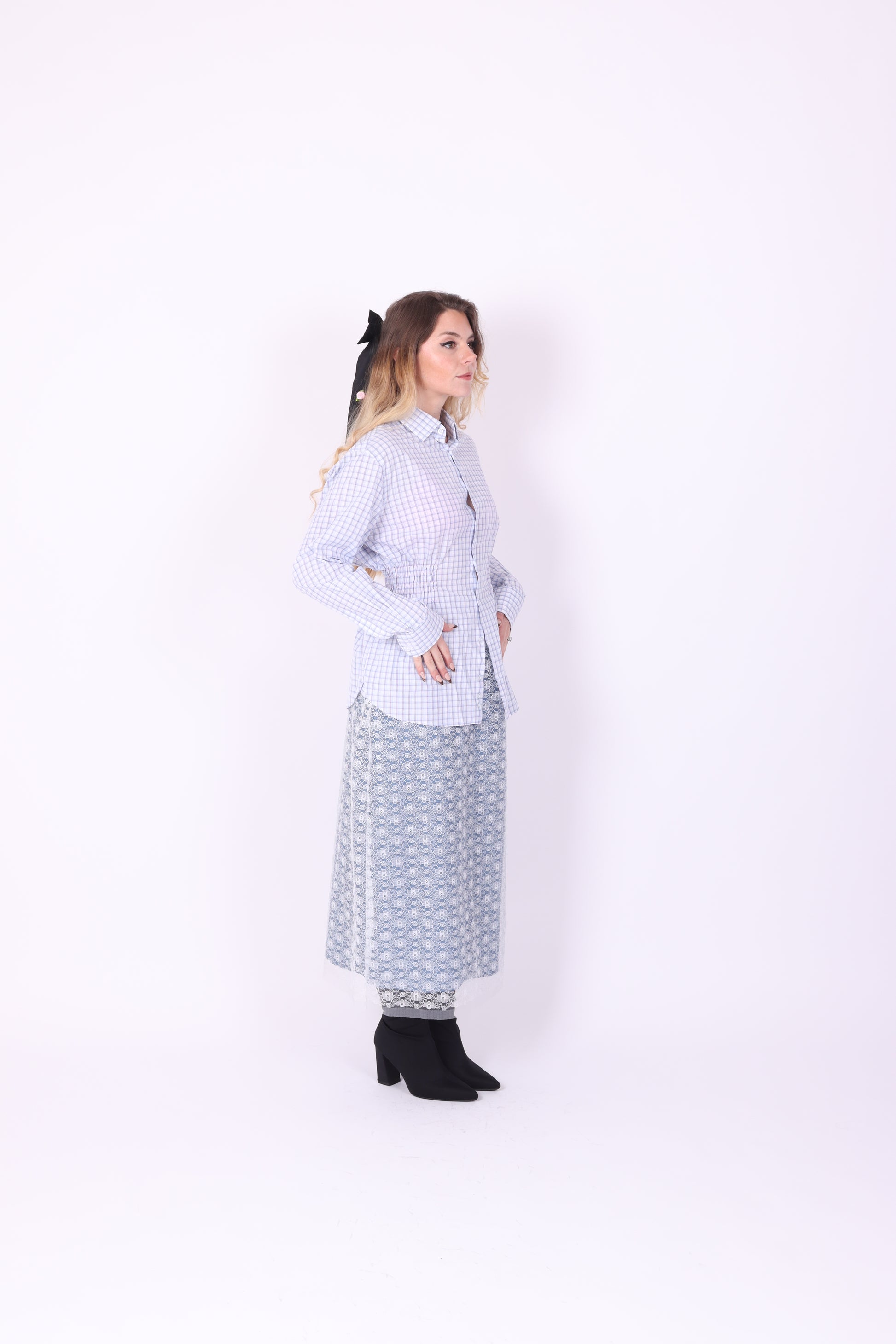 BLUE WHITE CHECK REWORK SHIRT DELTA OF PHOENIX