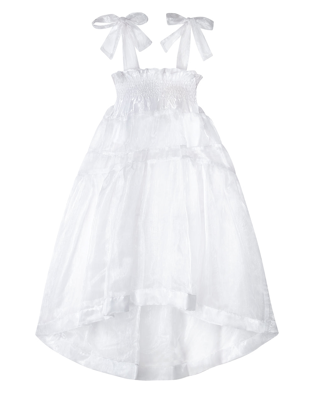BIANCA WATERFALL WHITE ORGANZA DRESS DELTA OF PHOENIX