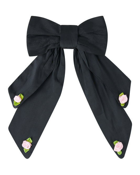 Coquette Bow ✧ in Black Taffeta