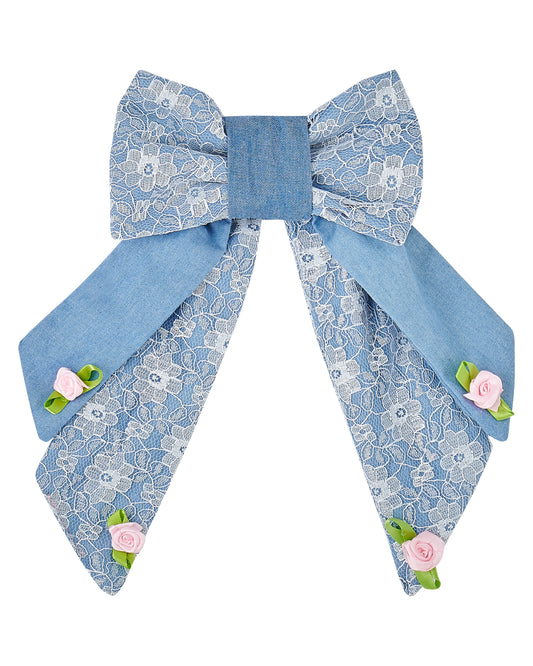 Coquette Bow ✧ in Denim + Lace
