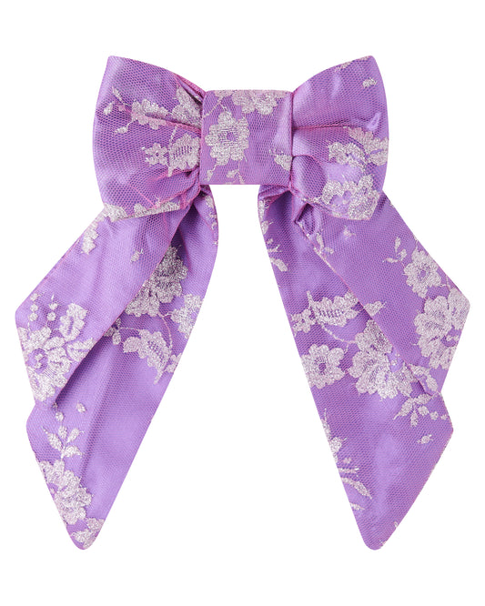 Coquette Bow ✧ in Purple Metallic Lace