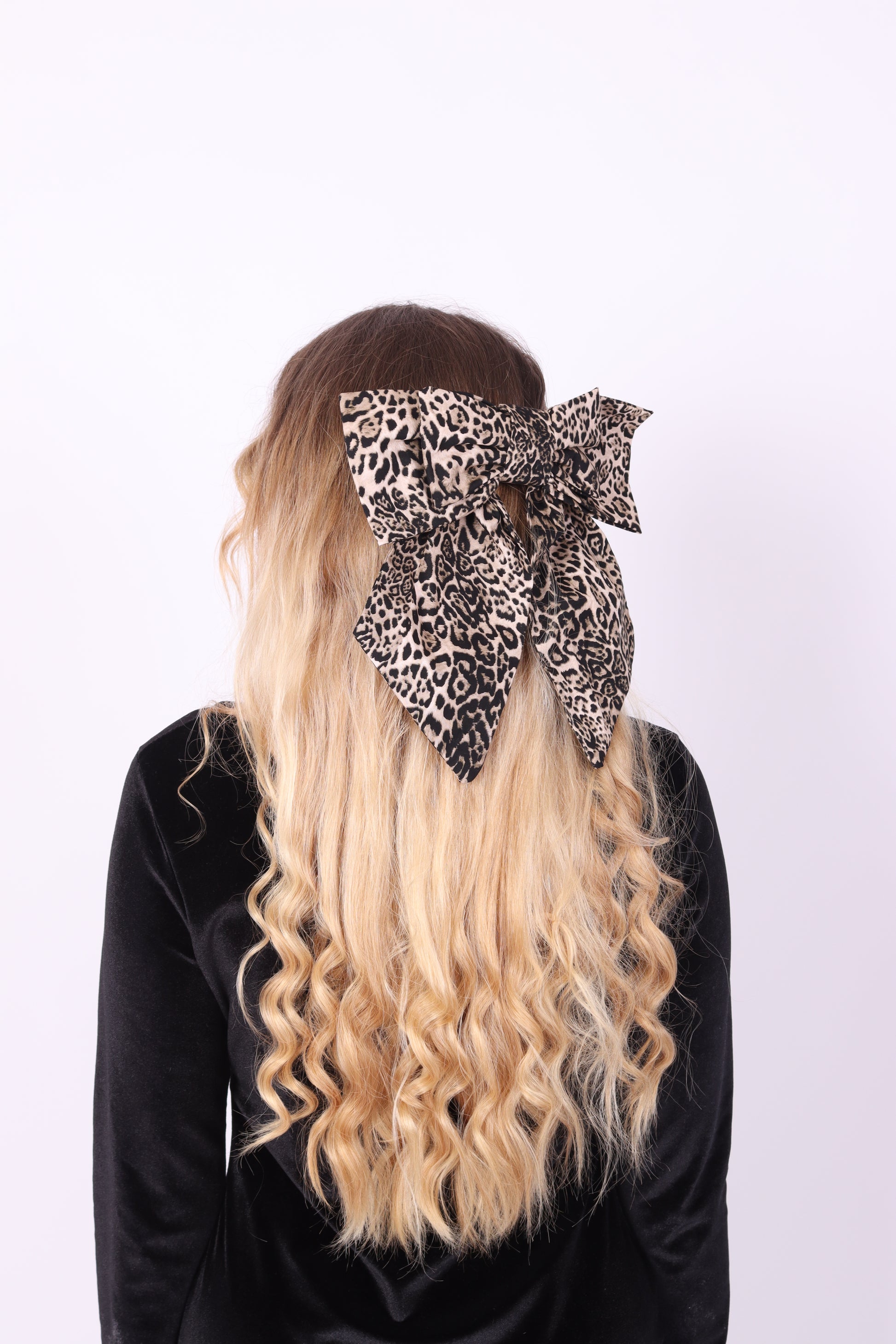 DARK LEOPARD XL HAIR BOW DELTA OF PHOENIX