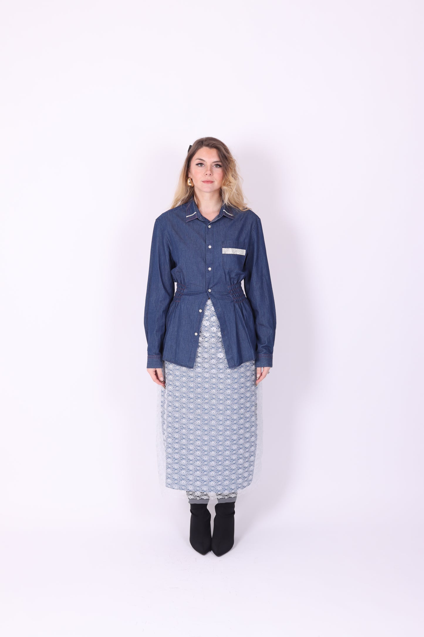 DENIM DIAMANTE REWORK SHIRT DELTA OF PHOENIX