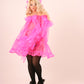 Neon Pink Bow Organza Mini Dress Delta Of Phoenix