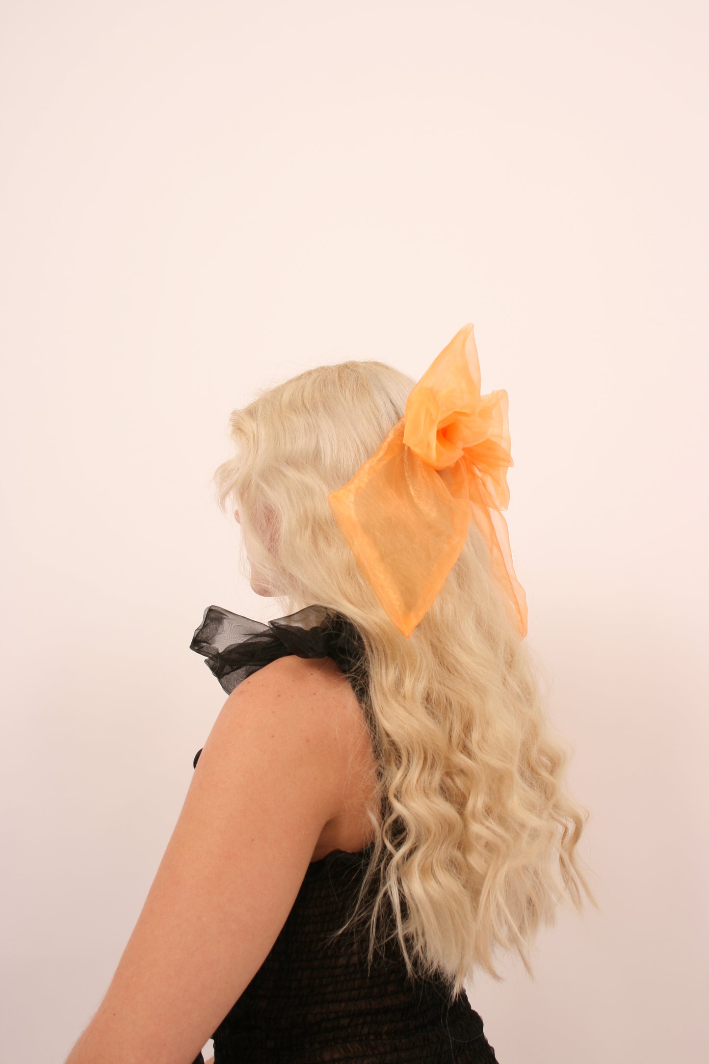 BUNNY BOW ✧ in Luxe Tangerine Orange Organza