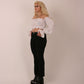 Delta Of Phoenix Sample Sale white broderie anglaise bardot top puff sleeves pearl