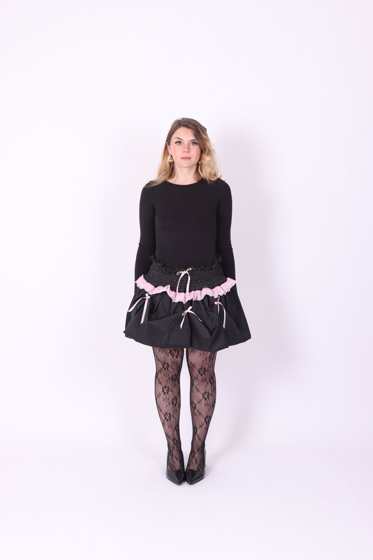 DAHLIA ✧ Black Bubble Mini Skirt