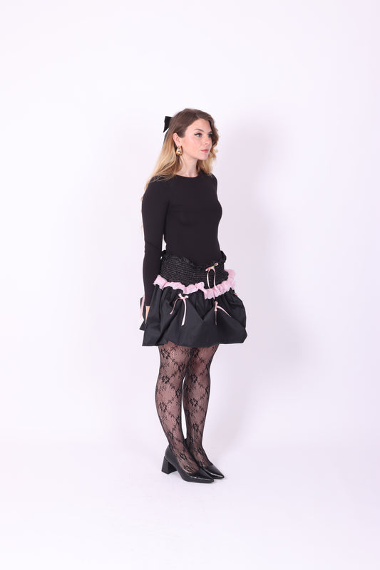 DAHLIA ✧ Black Bubble Mini Skirt