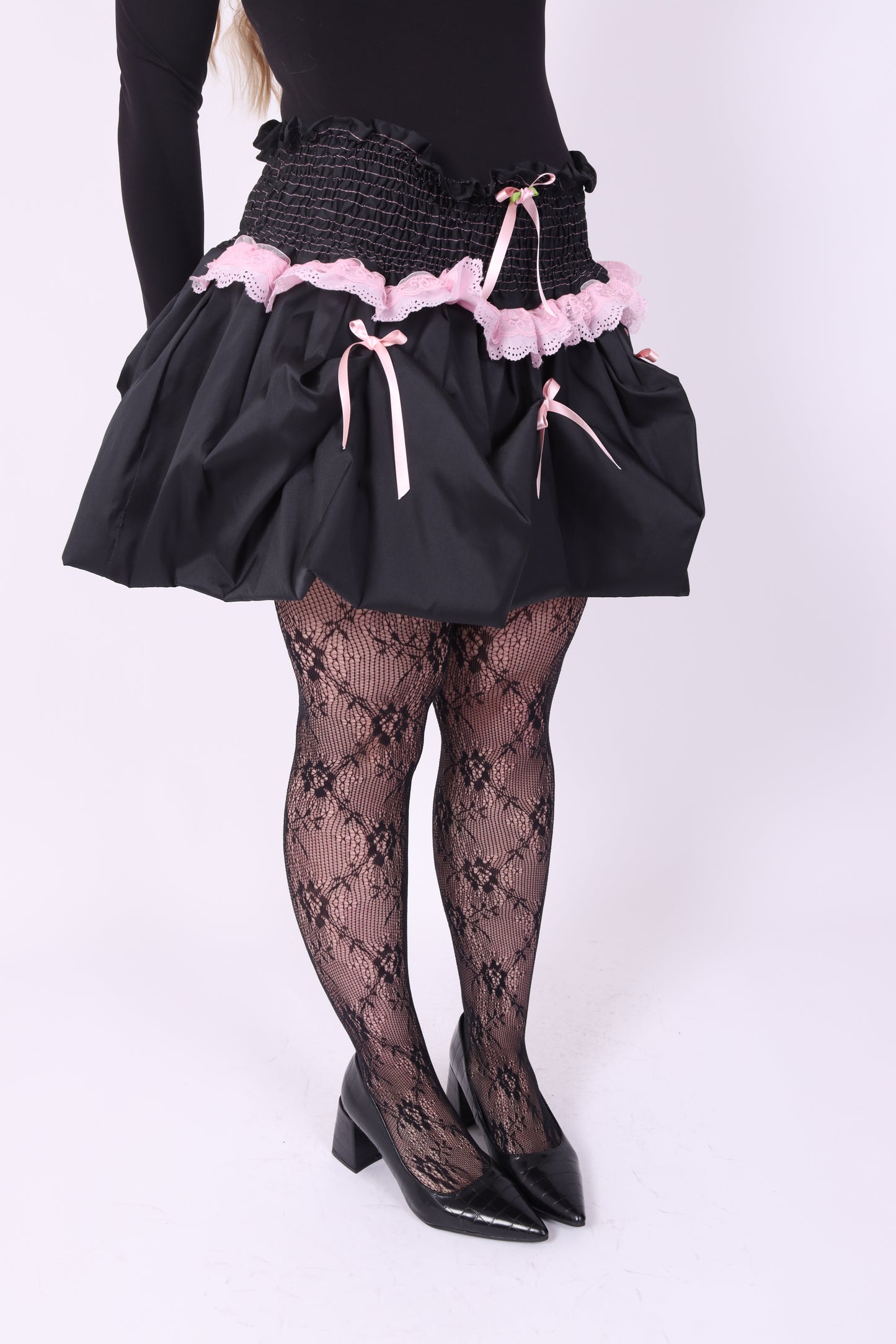 DAHLIA ✧ Black Bubble Mini Skirt