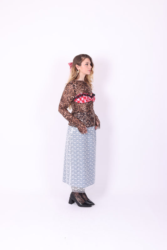 BABYLON ✧ Leopard + Gingham Mesh Top