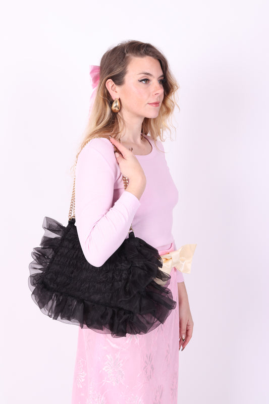 PRESLEY 33' BAG ✧ In Black Ruffle Organza