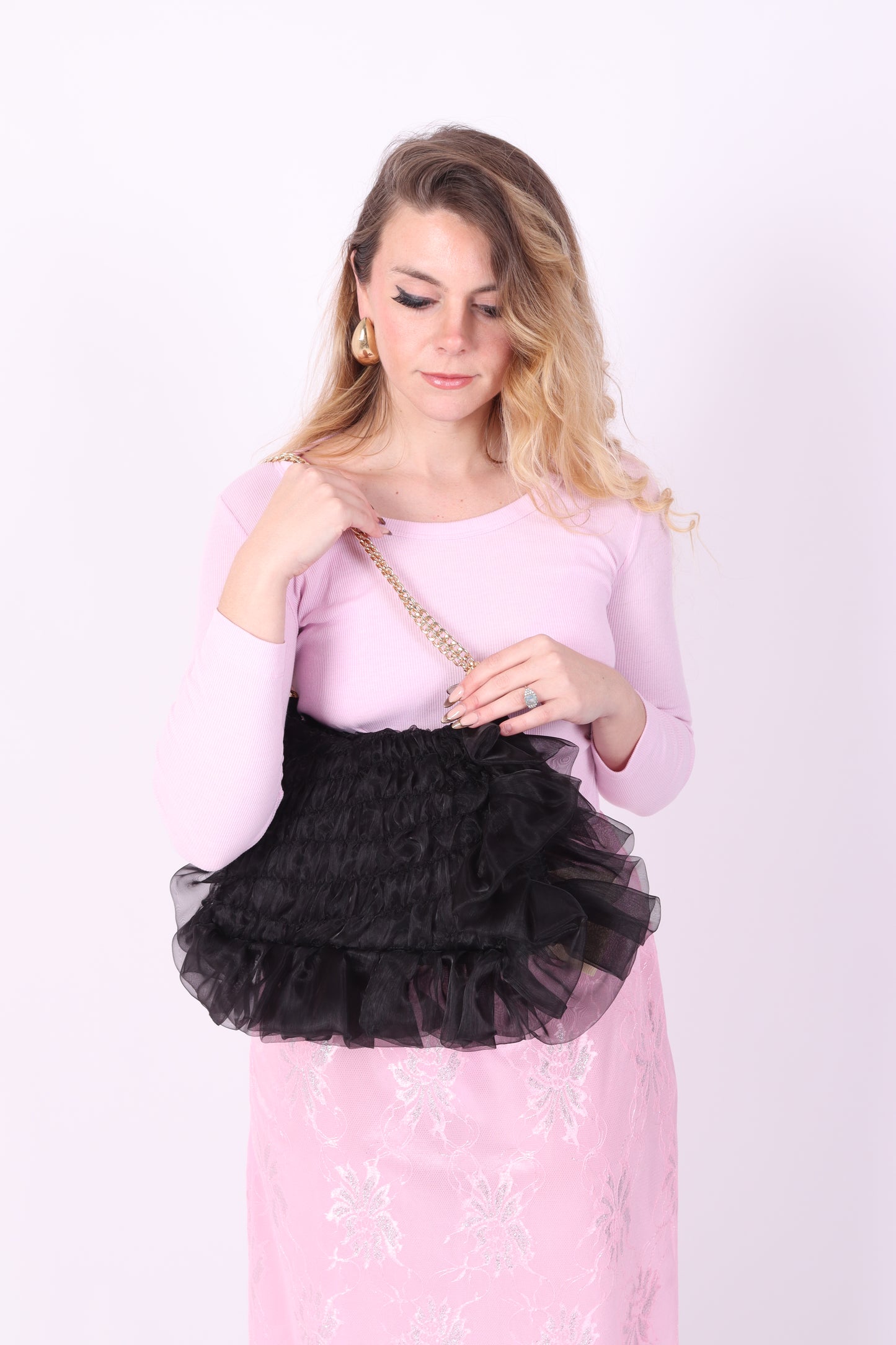 PRESLEY 33' BAG ✧ In Black Ruffle Organza
