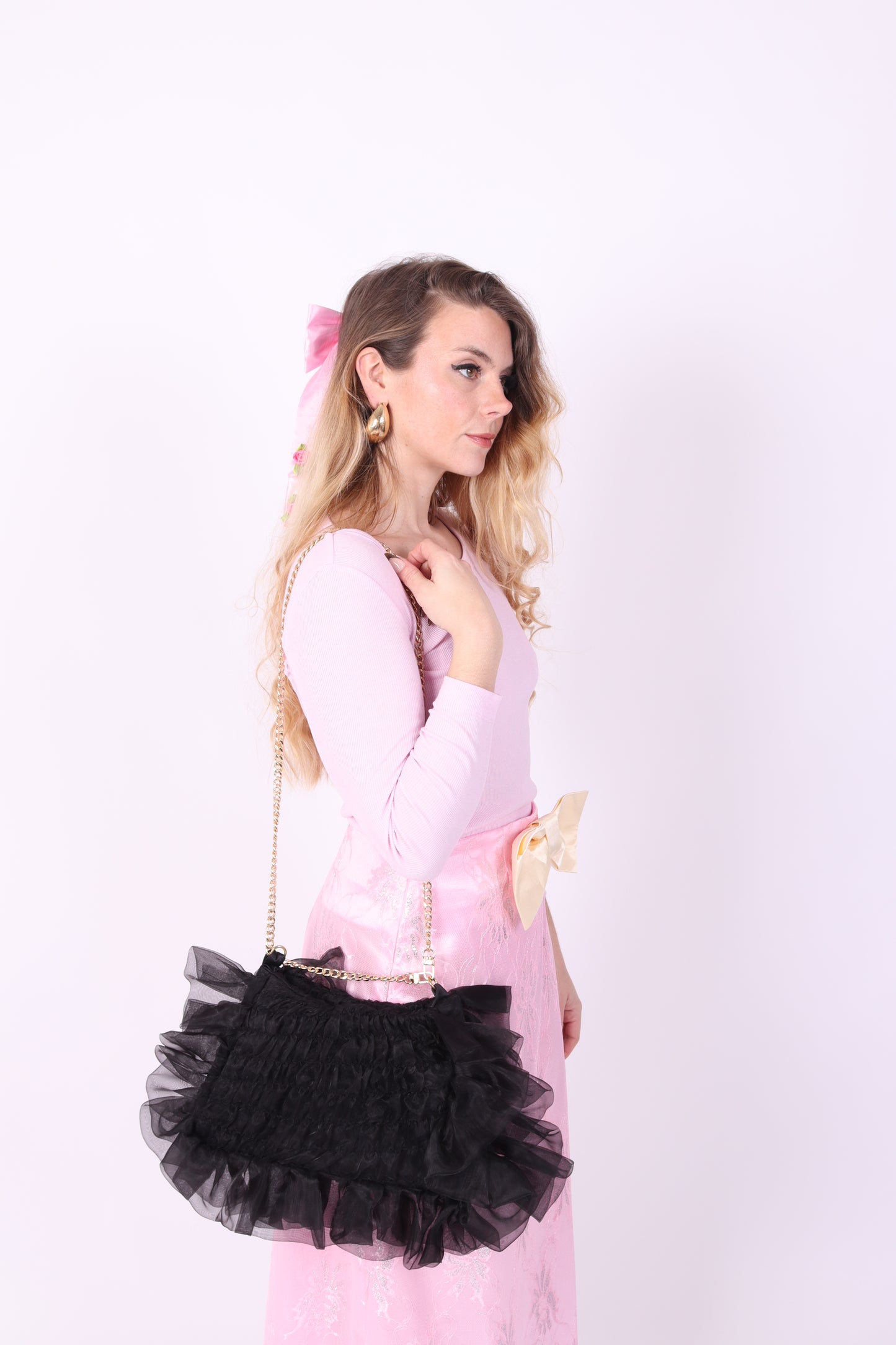 PRESLEY 33' BAG ✧ In Black Ruffle Organza