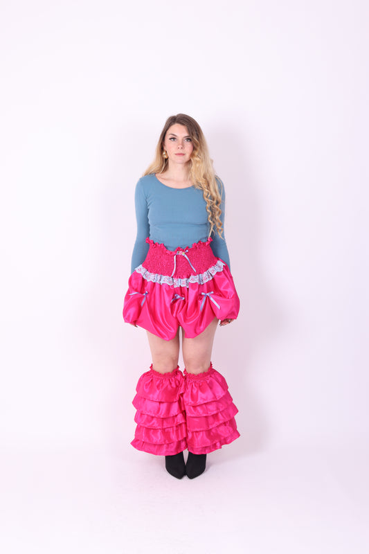 DELTA RUFFLES ✧ In Fuchsia Pink Taffeta