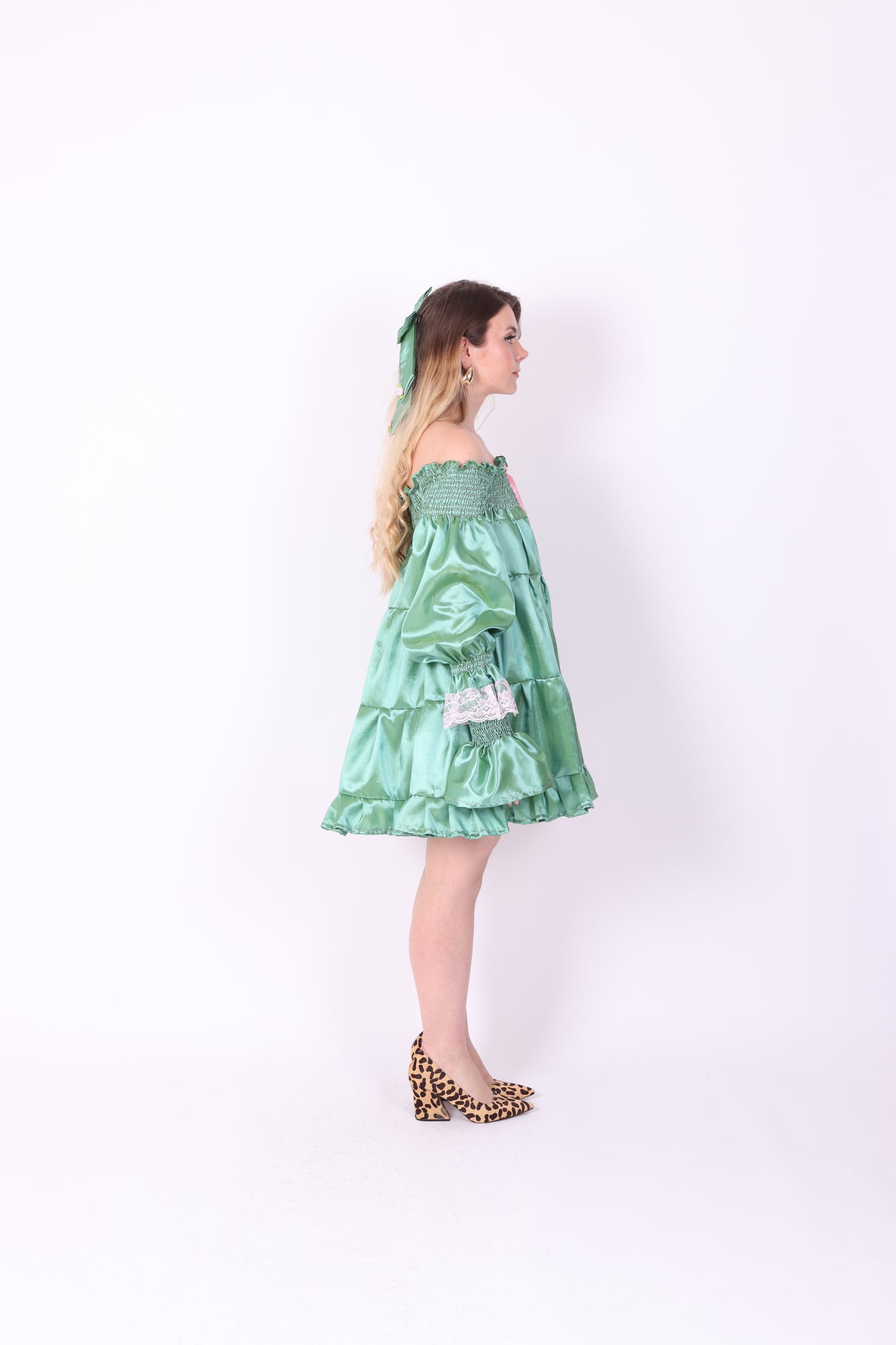 BRIOCHE ✧ Pistachio Taffeta Mini Dress