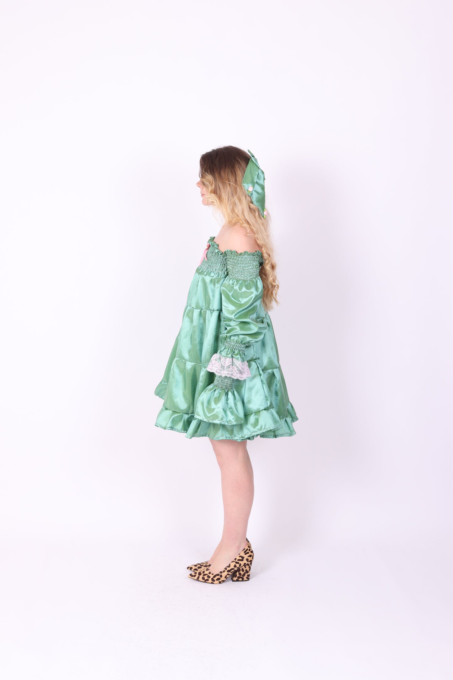 BRIOCHE ✧ Pistachio Taffeta Mini Dress