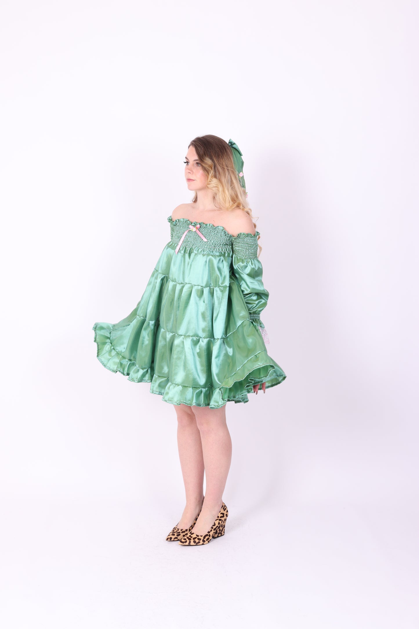 BRIOCHE ✧ Pistachio Taffeta Mini Dress