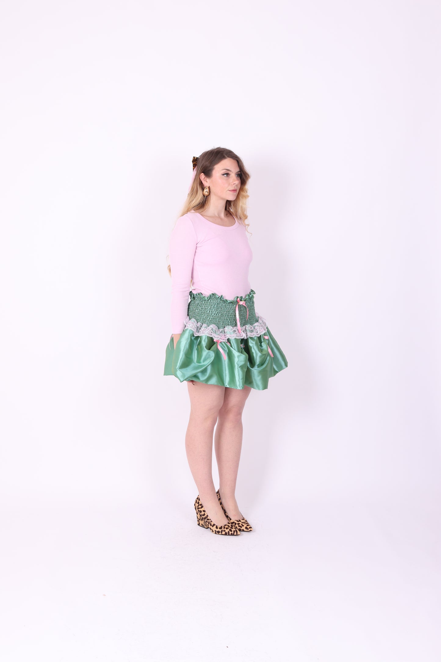 DESIREE ✧ Pistachio Green Bubble Mini Skirt