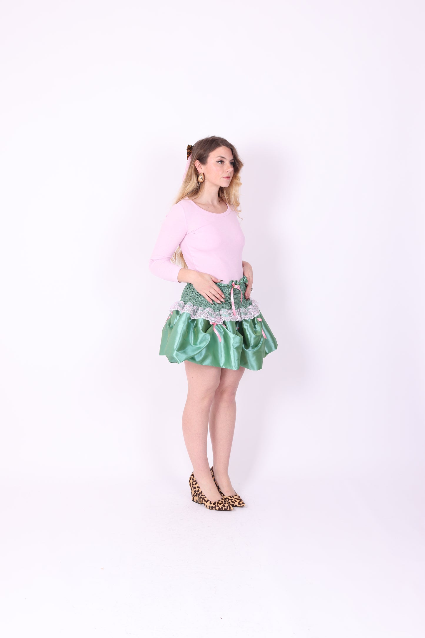 DESIREE ✧ Pistachio Green Bubble Mini Skirt