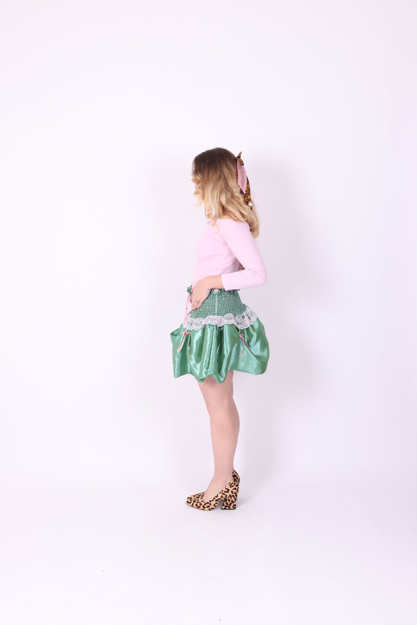 DESIREE ✧ Pistachio Green Bubble Mini Skirt