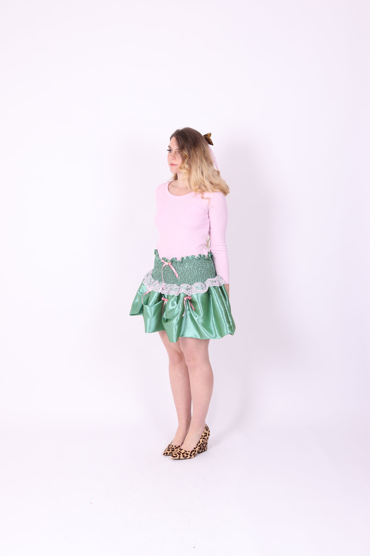 DESIREE ✧ Pistachio Green Bubble Mini Skirt