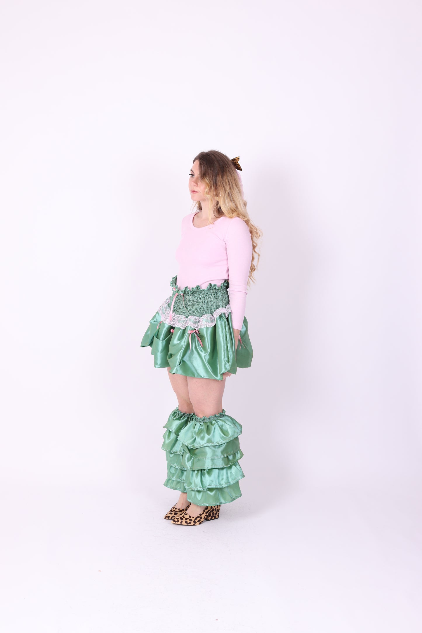 DELTA RUFFLES ✧ In Pistachio Taffeta