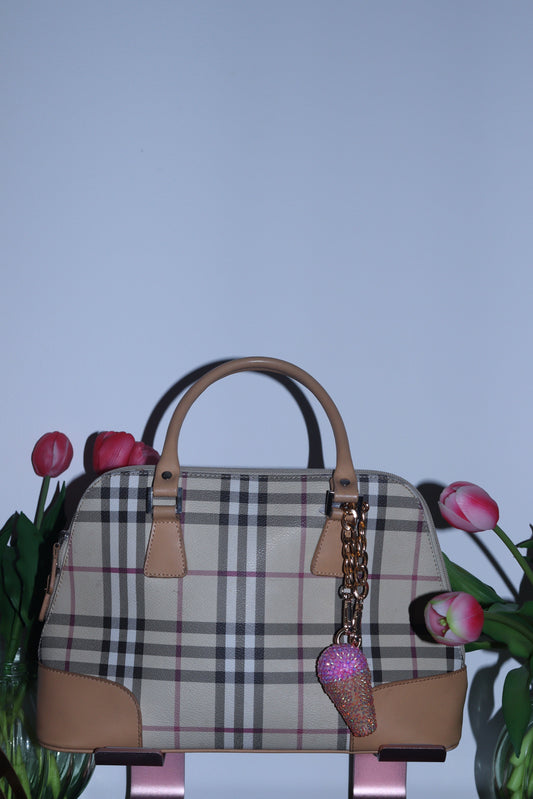 PINK ICE CREAM BAG CHARM - RHINESTONE - GOLD CHAIN - DELTA OF PHOENIX