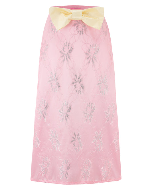 LILLA ✧ Pink Lace + Lemon Bow Long Skirt