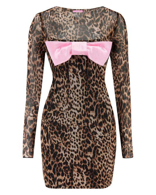 MARGARITA ✧ Leopard Bow Mini Dress