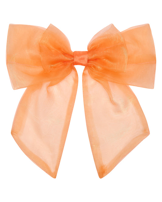 BUNNY BOW ✧ in Luxe Tangerine Orange Organza
