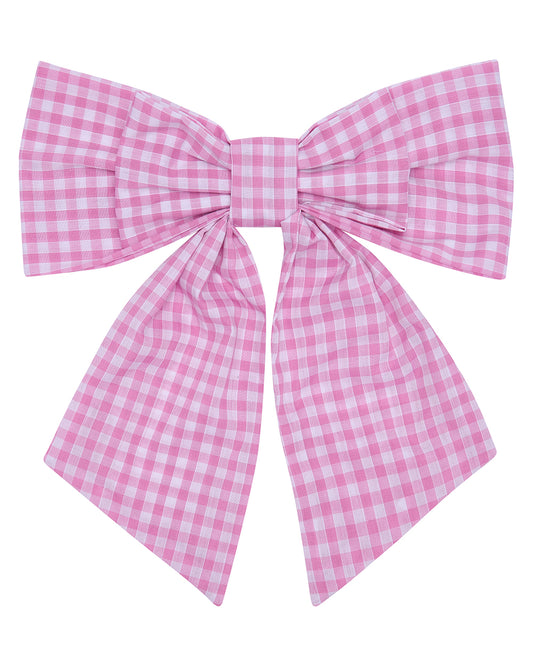 Pink gingham bow - delta of phoenix hair bow