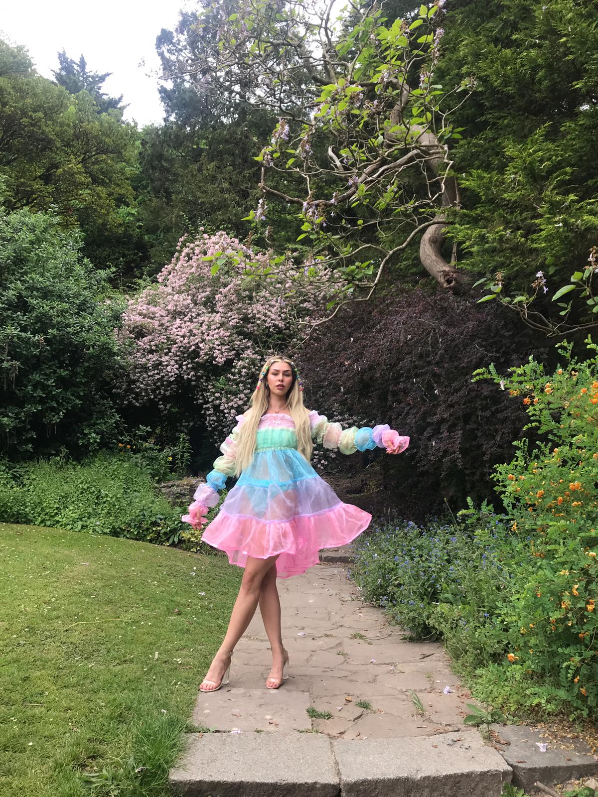 CIRRO 2.0 ✧ Pastel Rainbow Organza Dress ✧*:･ﾟ✧