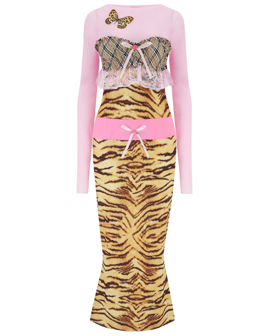 CALYPSO ✧ Tiger, Pink Mesh, Butterfly, MAXI Dress