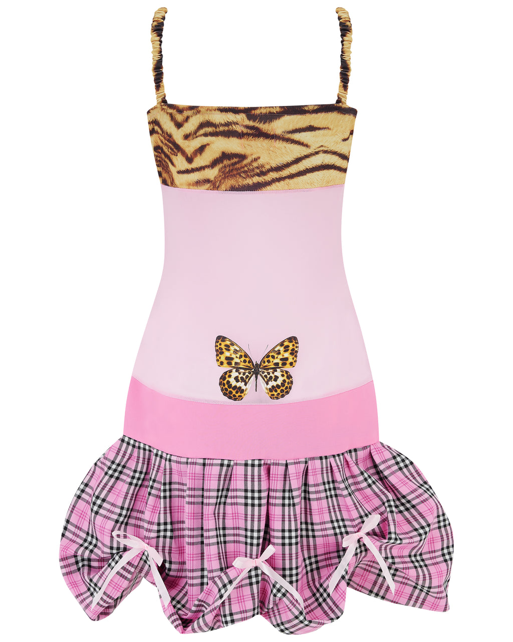 VESPER ✧ Tiger, Pink Mesh, Butterfly, Bubble Mini Dress