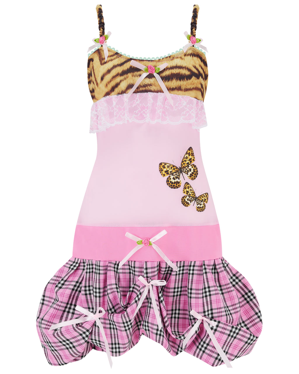 VESPER ✧ Tiger, Pink Mesh, Butterfly, Bubble Mini Dress