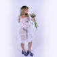 BERNADETTE ✧ White Organza Mini Bridal Dress