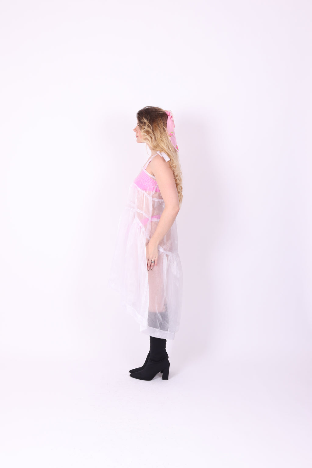 BIANCA WATERFALL WHITE ORGANZA DRESS DELTA OF PHOENIX