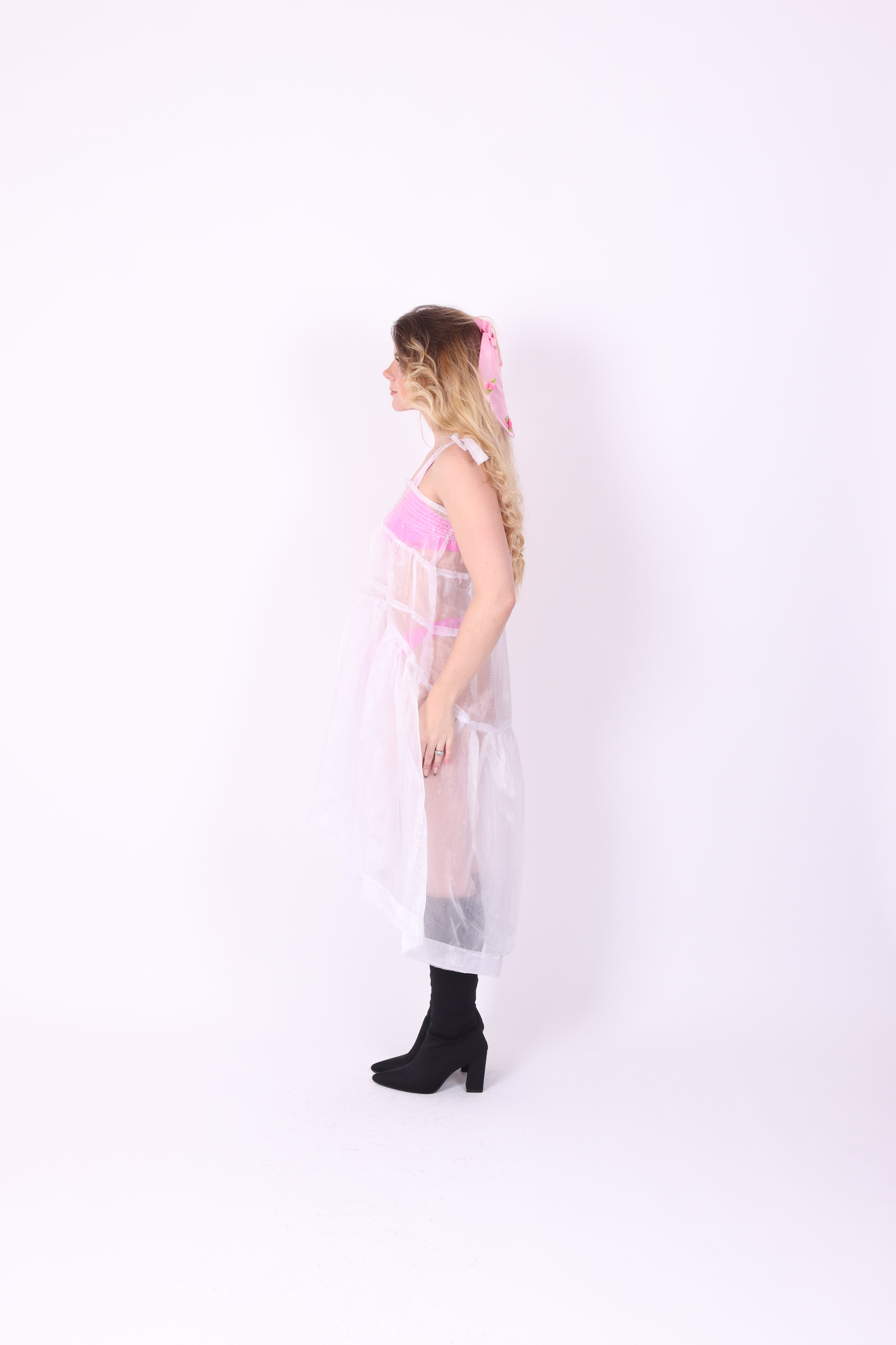 BIANCA WATERFALL WHITE ORGANZA DRESS DELTA OF PHOENIX