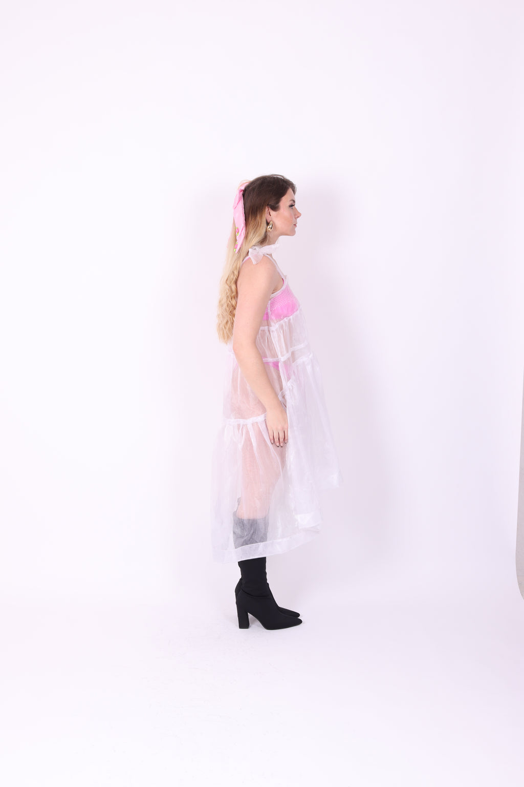 BIANCA WATERFALL WHITE ORGANZA DRESS DELTA OF PHOENIX